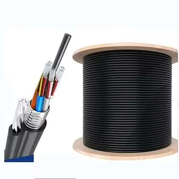 GYTA armored outdoor optical cable on wooden drum
